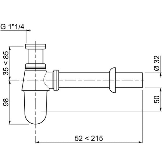 SL211 SIPHON LAVABO LAITON CHROME, Debrico, magasin de matériaux de construction sur Bruxelles