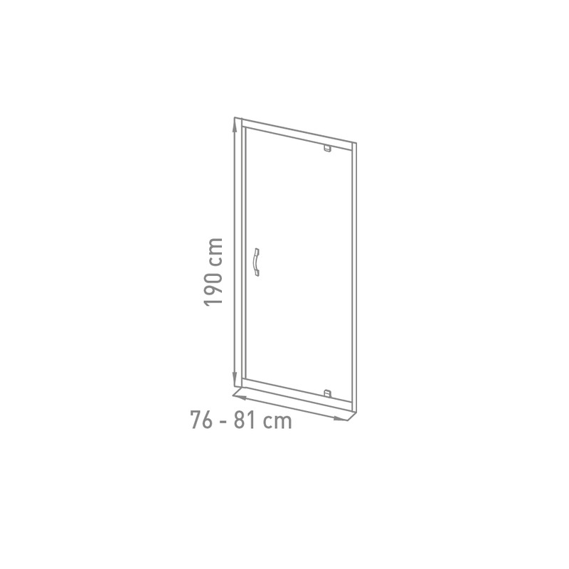 Debrico, magasin de matériaux de construction sur Bruxelles, PORTE PIVOTANTE 800 x 1900 mm / 6 mm VMG BELO ,