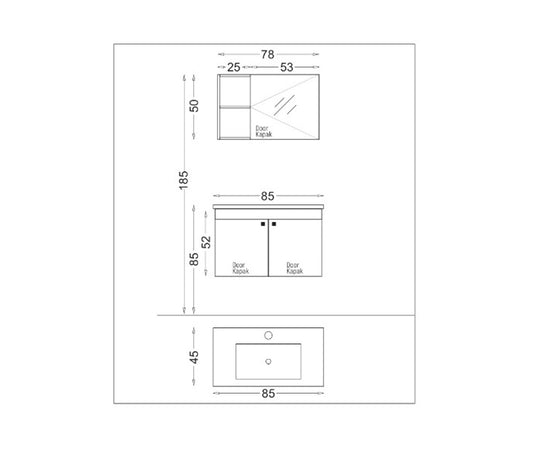 MEUBLE SALLE DE BAIN BLANC 85CM BADELLA, Debrico, magasin de matériaux de construction sur Bruxelles