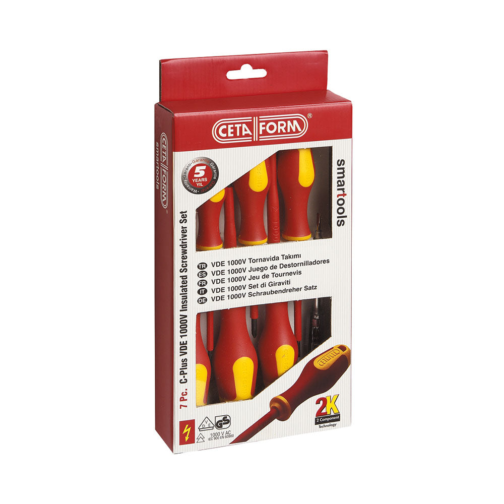 Debrico, magasin de matériaux de construction sur Bruxelles, TOURNEVIS A FENTE 1000V FENTE PH - 7 PCS,
