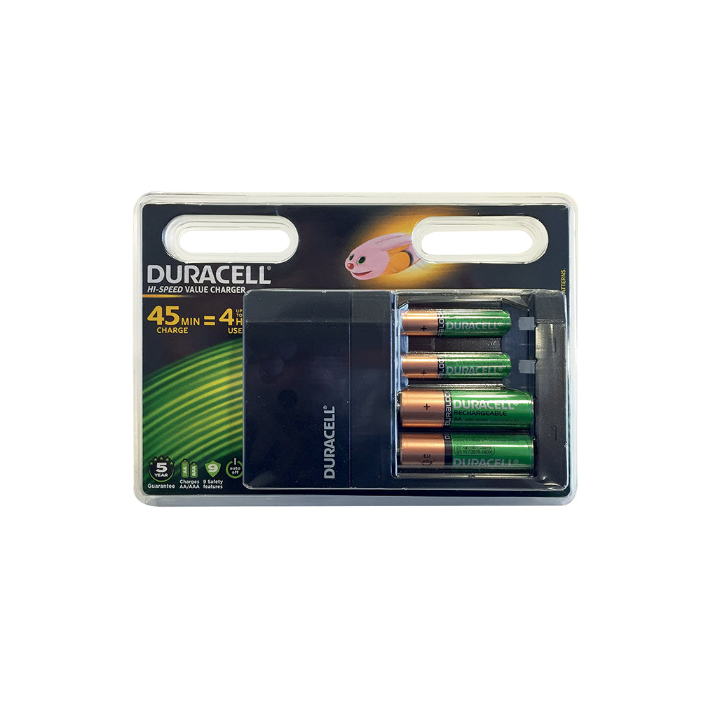 CHARGEUR DURACELL SUPER RAPIDE 45 MINUTE + 2 AA + 2 AAA (EX PS 045000)