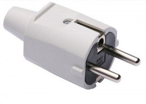 FICHE MALE 16A BLANC CAOUTCHOU