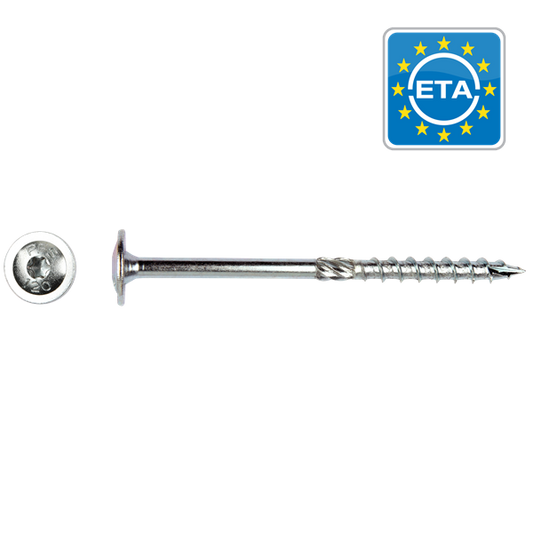 PFS vis à bois TB à emb.T40 8x140 Zn  50 pcs, Debrico, magasin de matériaux de construction sur Bruxelles