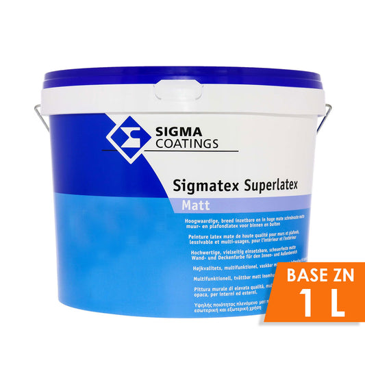 SIGMATEX SUPERLATEX MATT BASE ZN 1L, Debrico, magasin de matériaux de construction à Bruxelles