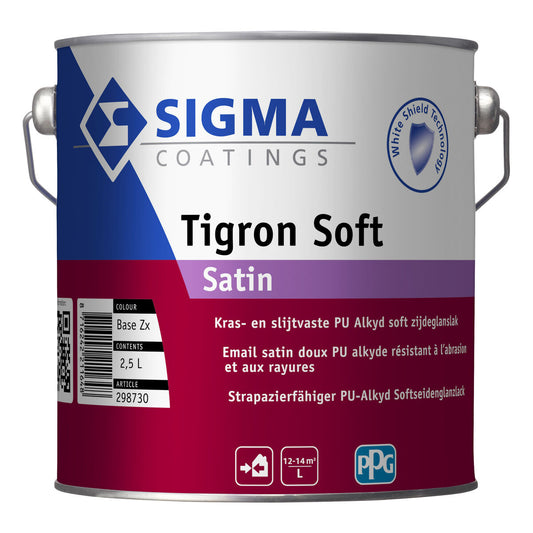 SIGMA TIGRON SOFT SATIN BASE ZX 2,5L Debrico magasin de matériaux de construction sur Bruxelles, 