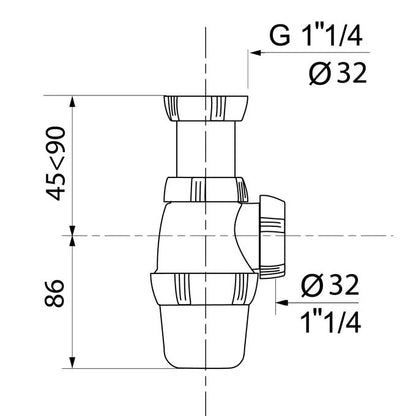 SP3158 ADJUSTABLE SINK SIPHON NF 1"1/4 
