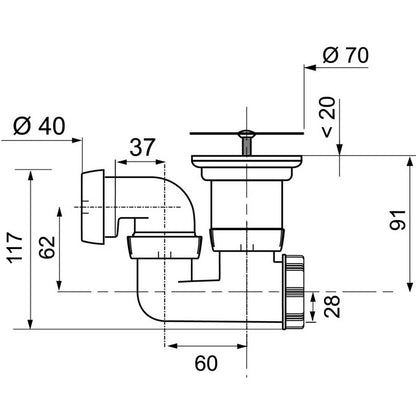 SP428 BONDE D50 ET SIPHON A SORTIE ORIENTABLE, Debrico, magasin de matériaux de construction sur Bruxelles