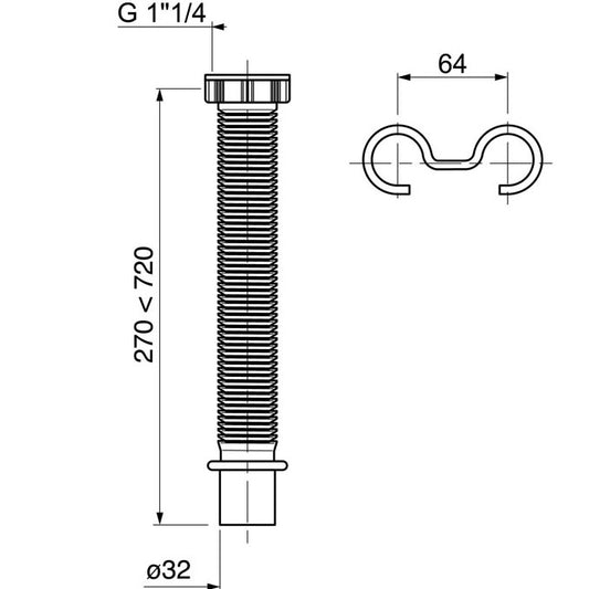 RACCORD EXTENSIBLE 1"1/4 D32