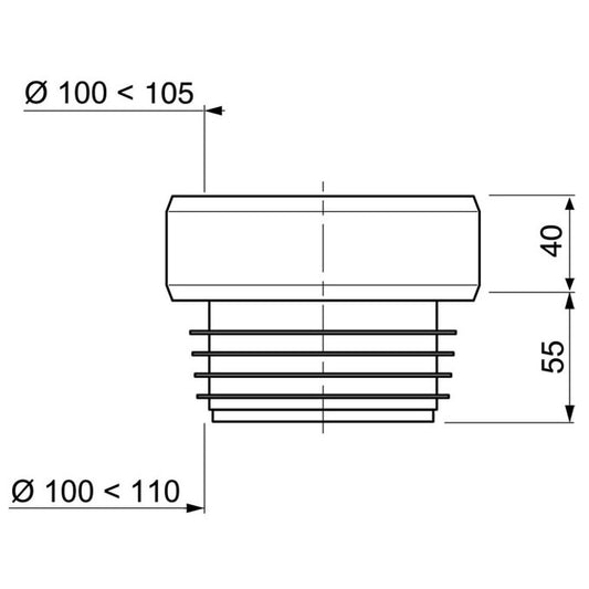 RA372 SORTIE DE CUVETTE DROITE D110,Debrico, magasin de matériaux de construction sur Bruxelles, 