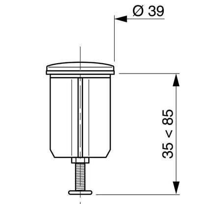 SP9263 CLAPET RENTRANT D39 POUR BONDE DE LAVABO A TIRETTE