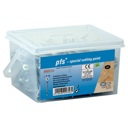 Vis agglo pfs Tx Ø5x60 Zn dans seau 195 pcs, Debrico, magasin de matériaux de construction sur Bruxelles