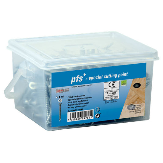 Vis agglo pfs Tx Ø6x100 Zn dans seau 85 pcs, Debrico, magasin de matériaux de construction sur Bruxelles