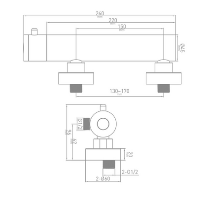 MITIGEUR DOUCHE THERMOSTATIQUE ENTRAXE 15 cm - NEMO GO BOLD, Debrico, magasin de matériaux de construction sur Bruxelles
