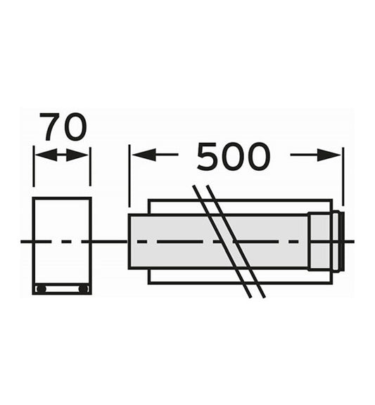 TUBE VAILLANT 50CM PP/ALU Ø80/125, Debrico magasin de matériaux de construction sur Bruxelles 