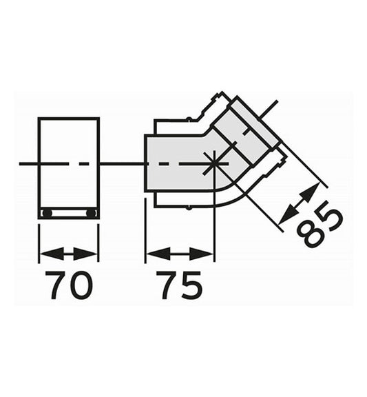 COUDES VAILLANT 2 pcs de 45° Ø80/125, Debrico magasin de matériaux de construction sur Bruxelles 