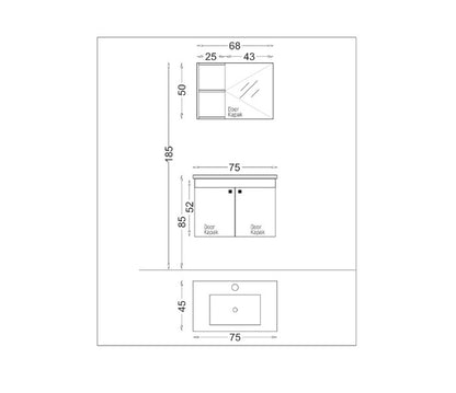 MEUBLE SALLE DE BAIN BLANC 75CM BADELLA, Debrico, magasin de matériaux de construction sur Bruxelles