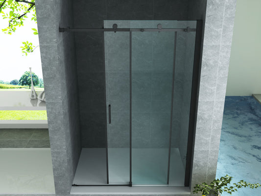 SLIDING SHOWER DOOR 8 MM 1200 X 1950 CM MATT BLACK PROFILE