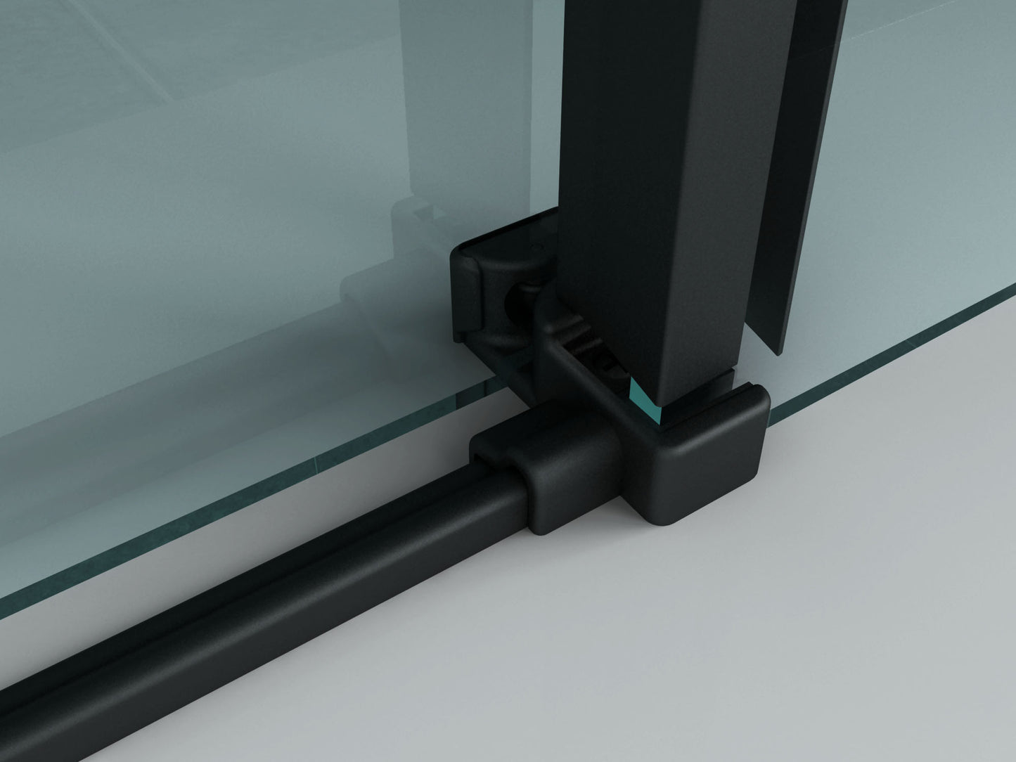 SLIDING SHOWER DOOR 8 MM 1400 X 1950 CM MATT BLACK PROFILE