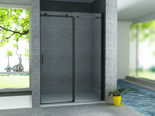 SLIDING SHOWER DOOR 8 MM 1400 X 1950 CM MATT BLACK PROFILE