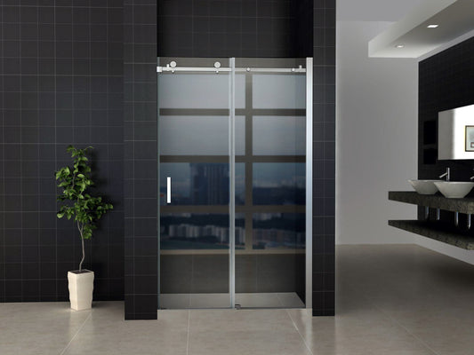 SLIDING SHOWER DOOR 8 MM 1200 X 1950 CM CHROME PROFILE