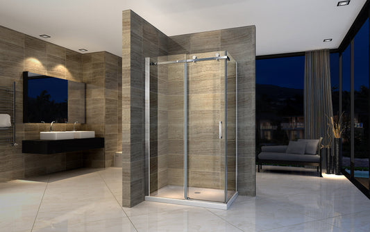 CABINE DE DOUCHE COULISSANTE 8 MM 800 X 1200 X 1950 CM PROFIL CHROME, Debrico, magasin de matériaux de construction sur Bruxelles