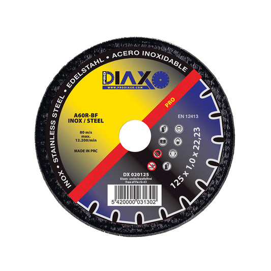 STAINLESS STEEL ABRASIVE DISC Ø 230 x 2.0 MM A60R-BF / PRO CONSTRUCTION