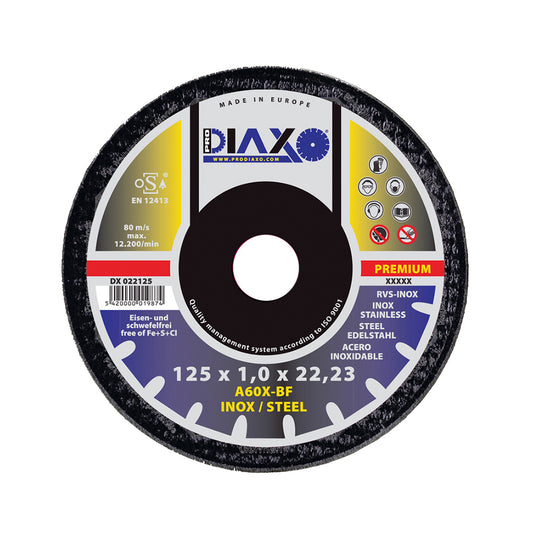 STAINLESS STEEL ABRASIVE DISC Ø 230 x 1.9 MM 46X-BF / PREMIUM CONSTRUCTION