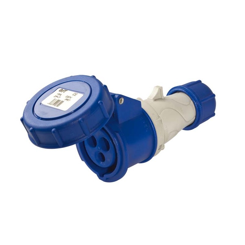 Debrico, magasin de matériaux de construction sur Bruxelles, FICHE FEMELLE IP67 220V 2P+T 16A INDUSTRIELLE CE, 
