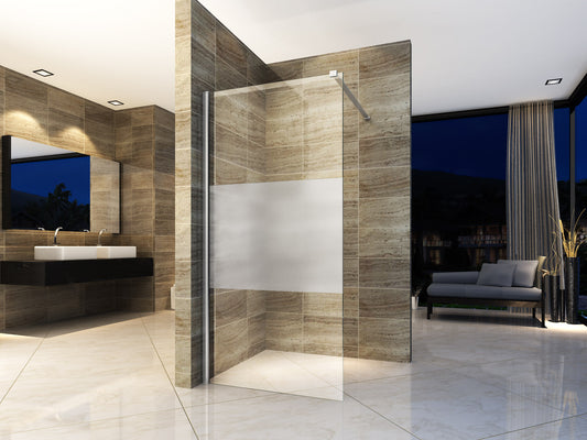 PAROI DE DOUCHE BANDE CENTRALE REPOLIE 8 MM 1200 X 2000, Debrico, magasin de matériaux de construction sur Bruxelles