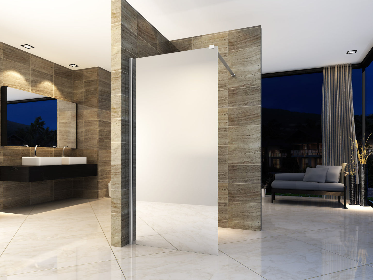 PAROI DE DOUCHE VERRE MIROIR 8 MM 800 X 2000, Debrico, magasin de matériaux de construction sur Bruxelles