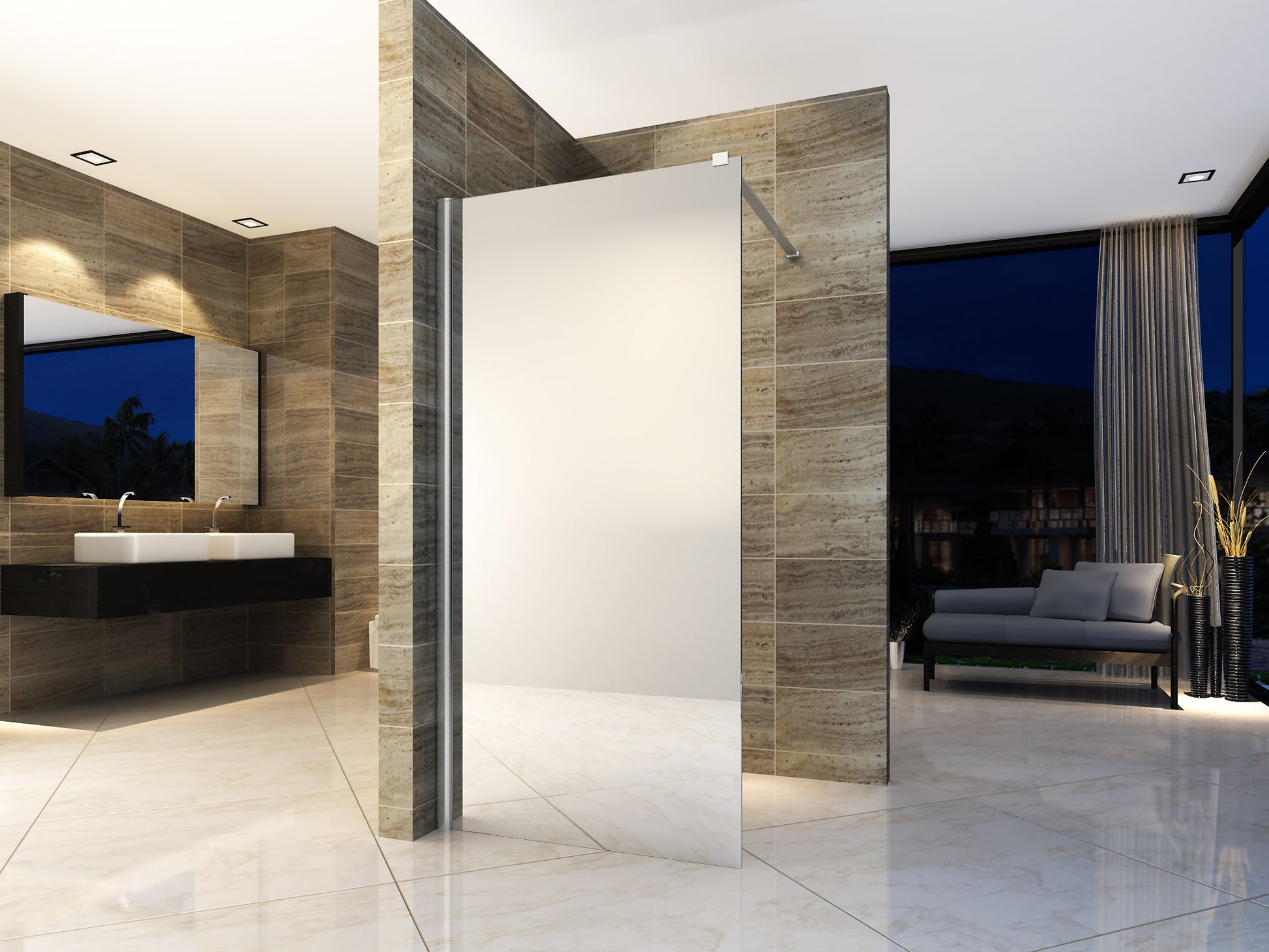 PAROI DE DOUCHE VERRE MIROIR 8 MM 800 X 2000, Debrico, magasin de matériaux de construction sur Bruxelles