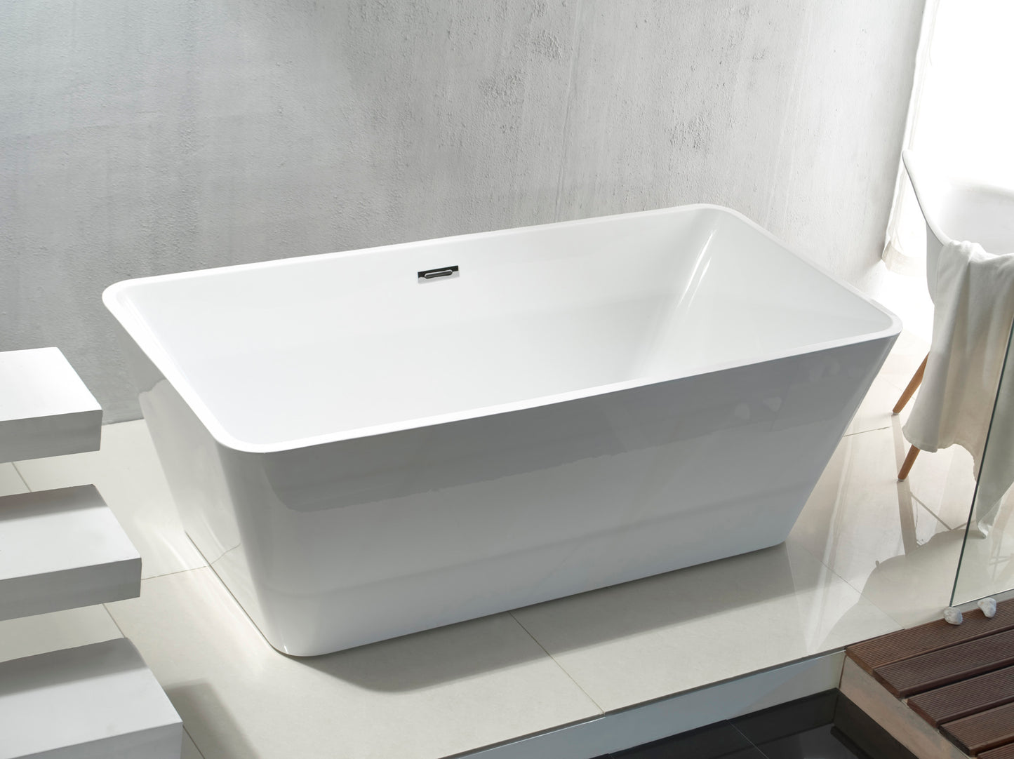 Debrico, magasin de matériaux de construction sur Bruxelles et Laeken,  BAIGNOIRE À POSER DESIGN QUADRO ACRYLIQUE, Créavit, sanitaire