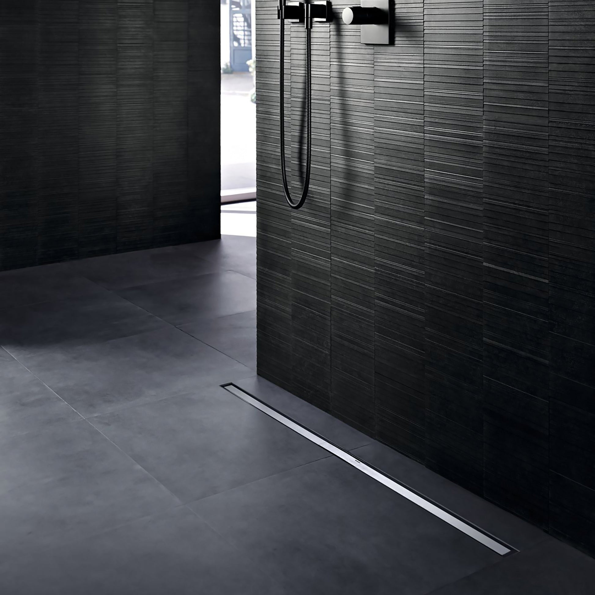 GRILLE POUR CANIVEAU DE DOUCHE EN VERRE NOIR 90 CM, Debrico, magasin de matériaux de construction sur Bruxelles