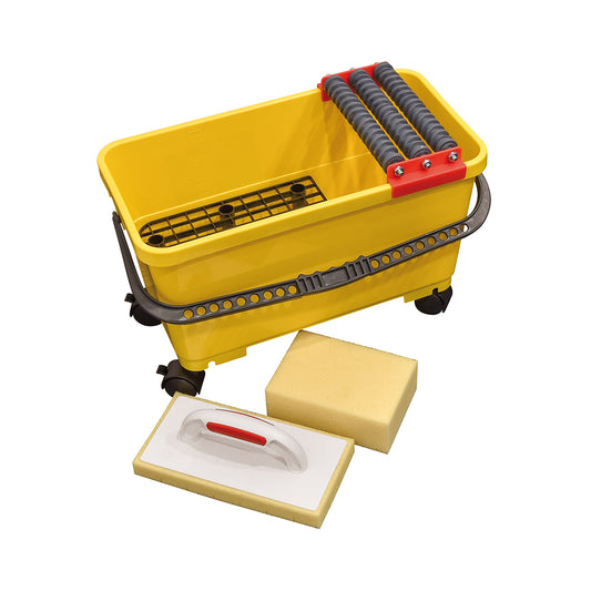 SET DE CARRELEUR PROFI + 3 ROUL. 24 L + PLATOIR + ÉPONGE