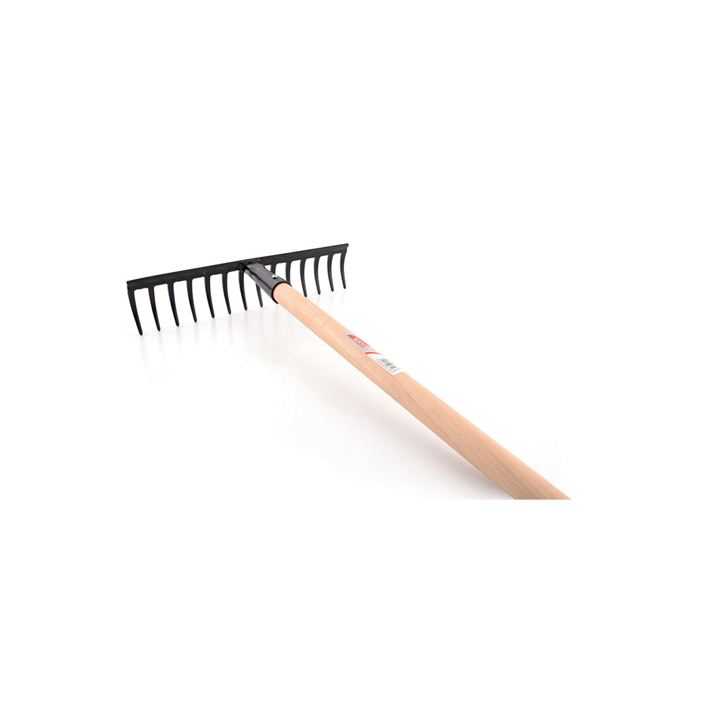 STRAIGHT TOOTH RAKE - WITH WOODEN HANDLE