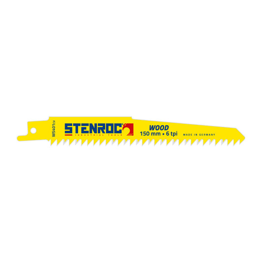 Debrico, magasin de matériaux de construction sur Bruxelles, LAME RECIPRO WOOD SHARP (5PCS)- WS401CV, 150 x 19 x 1,27 MM x 6 TPI, 